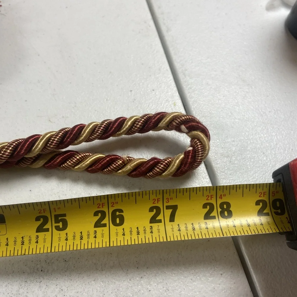 Tassel‎ Tie Backs Decorative Rope Holdbacks Drapery Large Pair Maroon/Camel